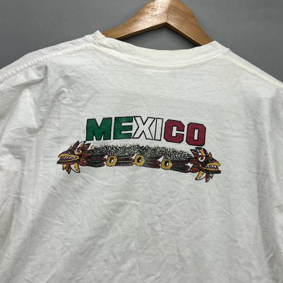 Vintage Lobo Men's Mexico Nogales White Short Sleeve Graphic T-Shirt Size XL 90s - Picture 8 of 11